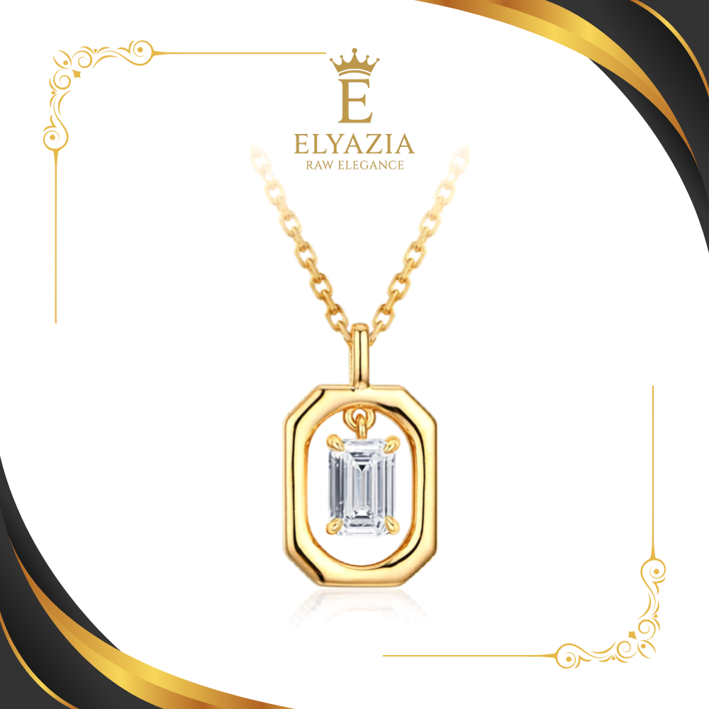 Octagon Moissanite Pendant Necklace | D Color VVS1 | 925 Silver to Solid 18K Gold