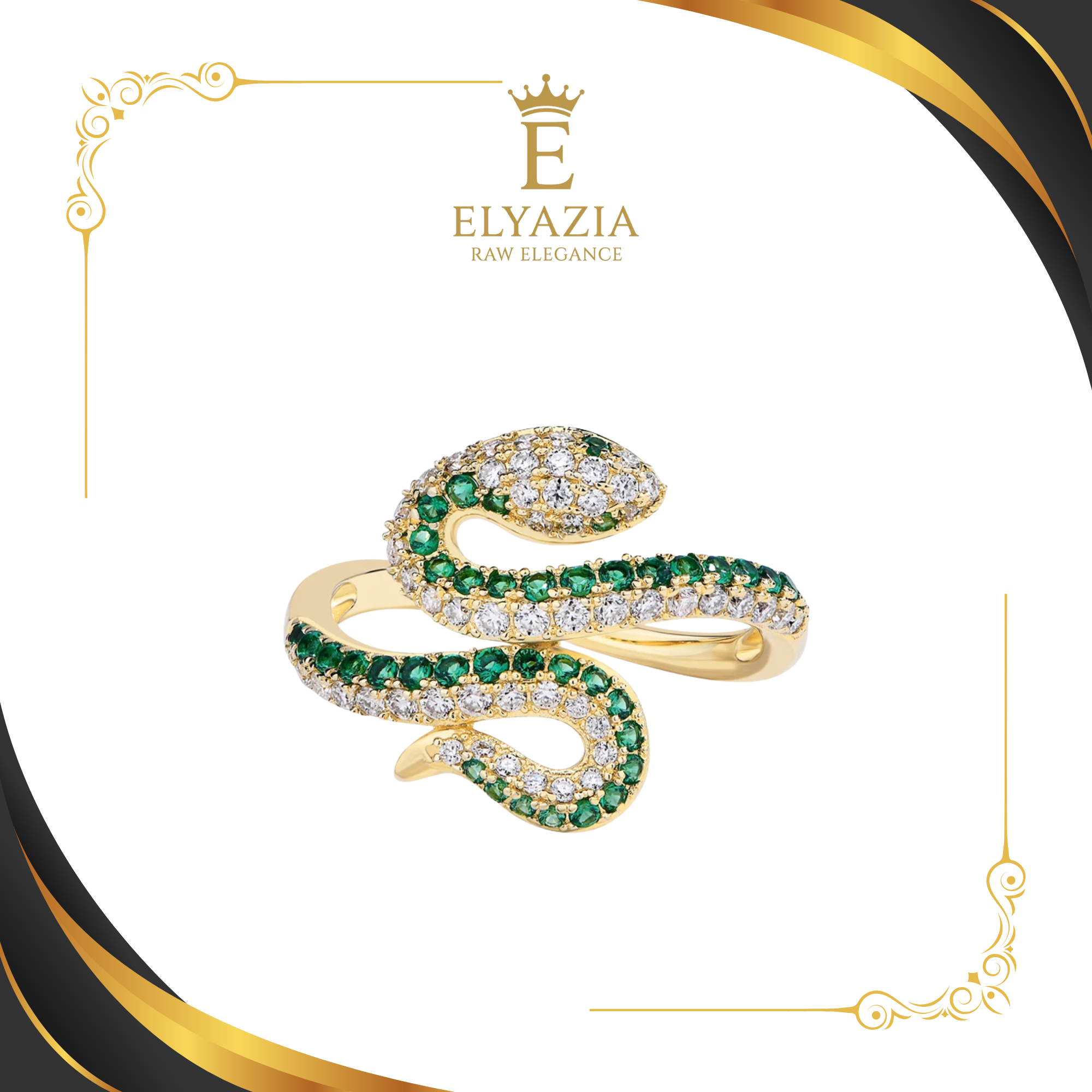 Snake-Shaped Moissanite Ring | D Color VVS1 | 925 Sterling Silver