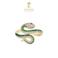 Snake-Shaped Moissanite Ring | D Color VVS1 | 925 Sterling Silver