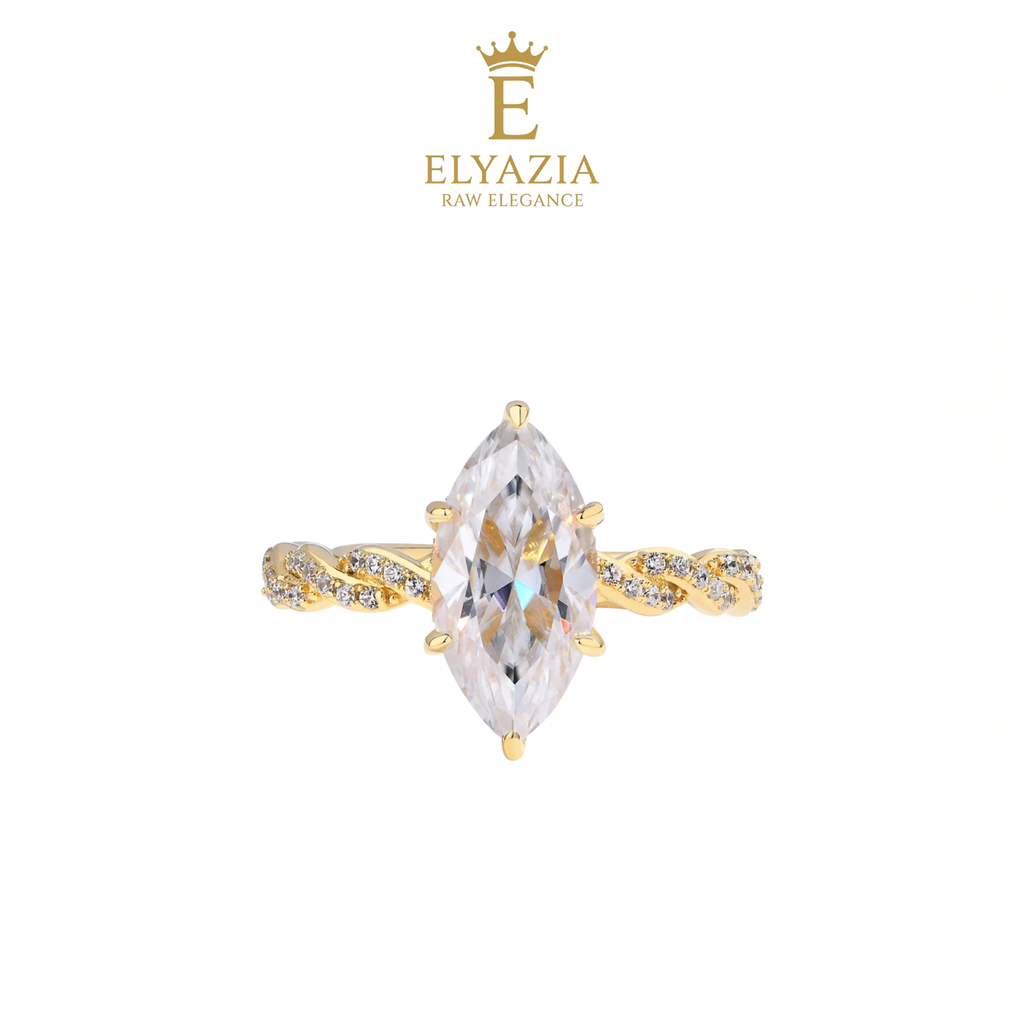 Marquise Cut Moissanite Engagement Ring | 3.0CT D Color VVS1 | 925 Sterling Silver