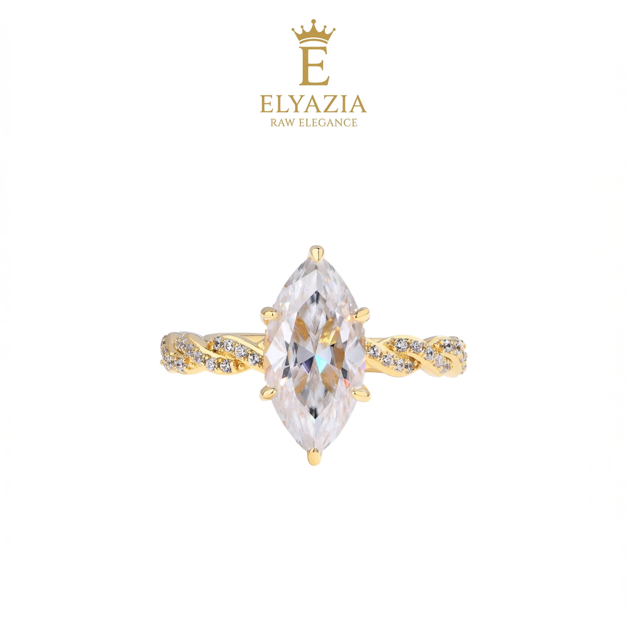 Marquise Cut Moissanite Engagement Ring | 3.0CT D Color VVS1 | 925 Sterling Silver