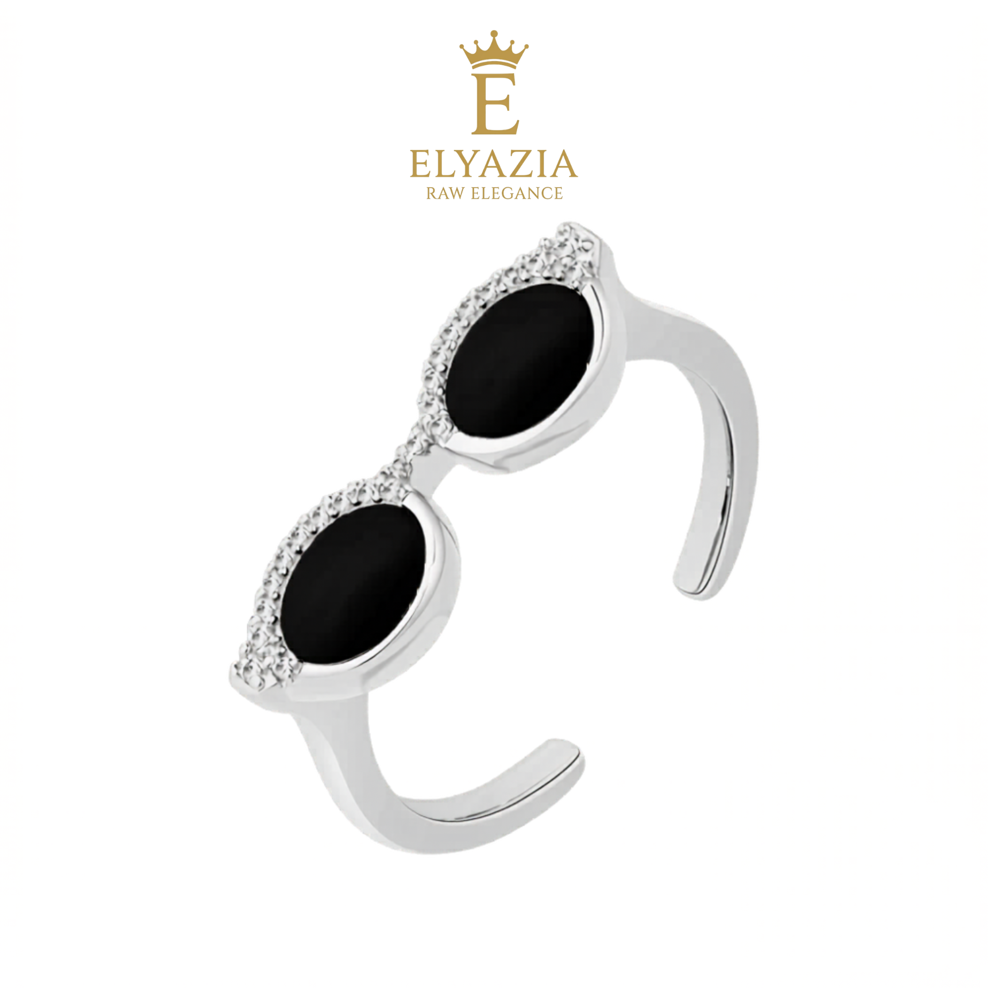 Moissanite Mini Glasses Ring - 925 Sterling Silver