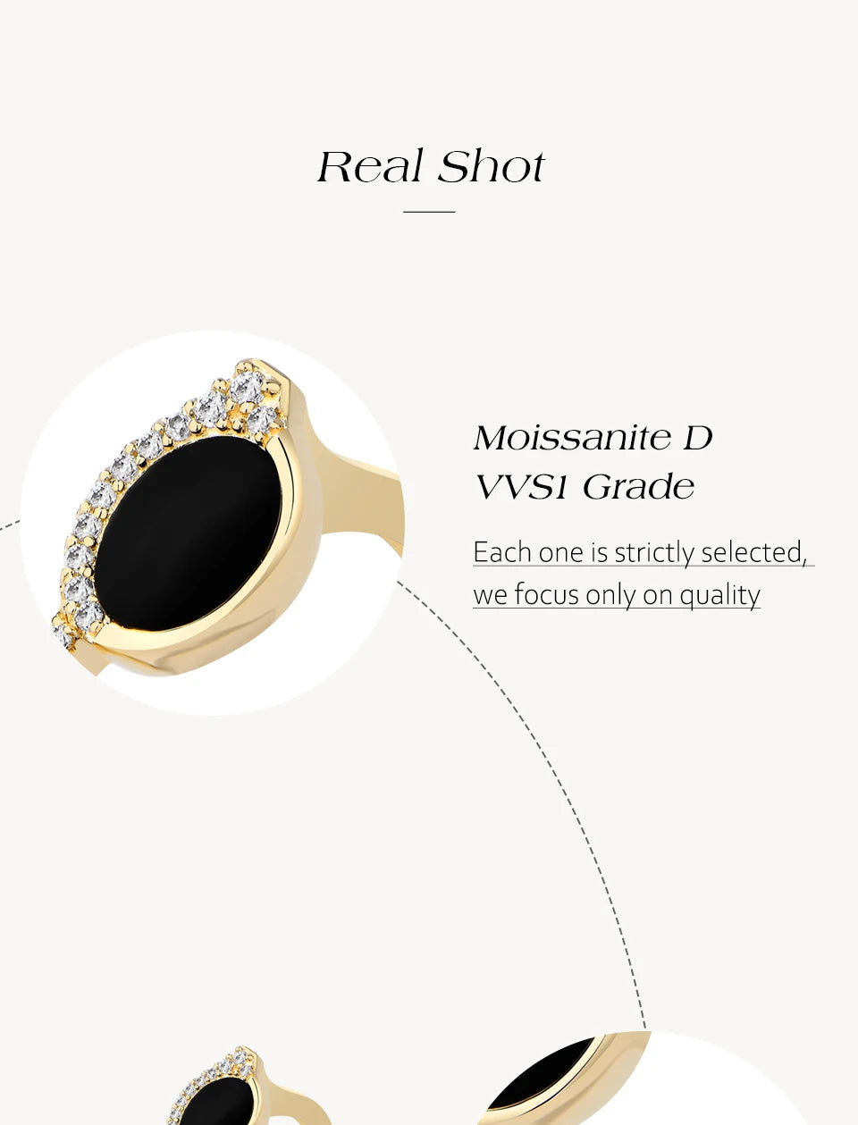 Moissanite Mini Glasses Ring - 925 Sterling Silver