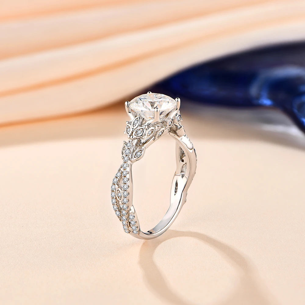 2.0ct Moissanite Solitaire Ring - Solid Gold