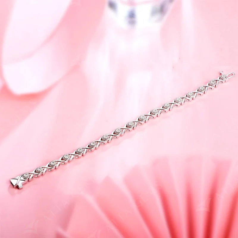 Moissanite Tennis Bracelet - 925 Sterling Silver