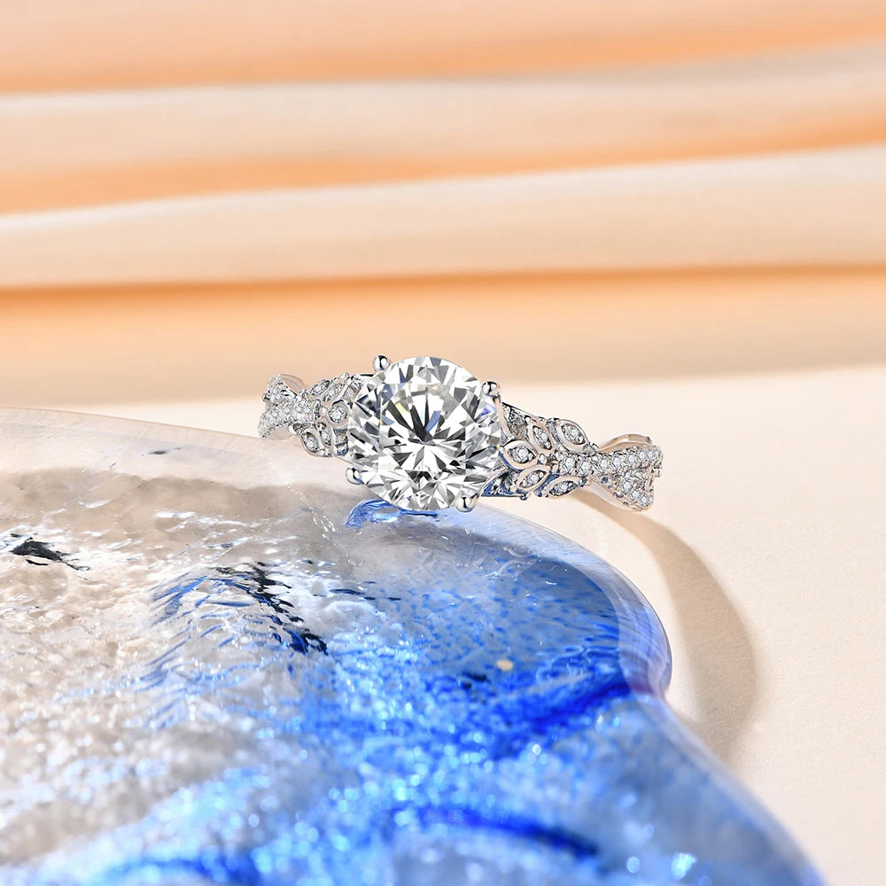 2.0ct Moissanite Solitaire Ring - Solid Gold